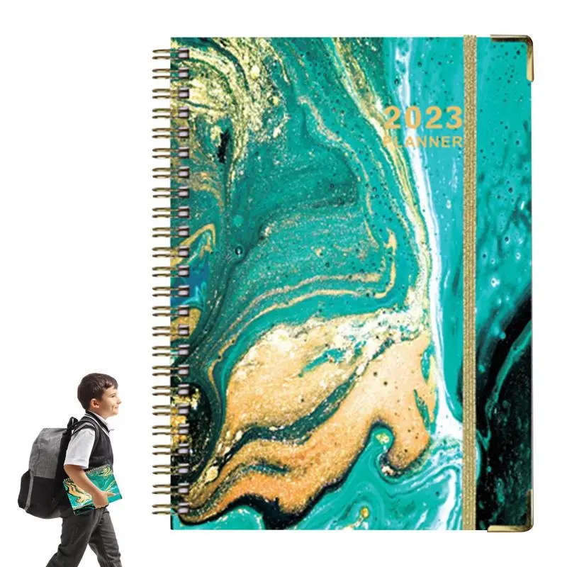 

Планировщик, блокнот, 2023 планировщик, еженедельный и ежемесячный 8,54x6,22 дюймов, полный английский планировщик блокнот-органайзер для встреч на работе и учебе