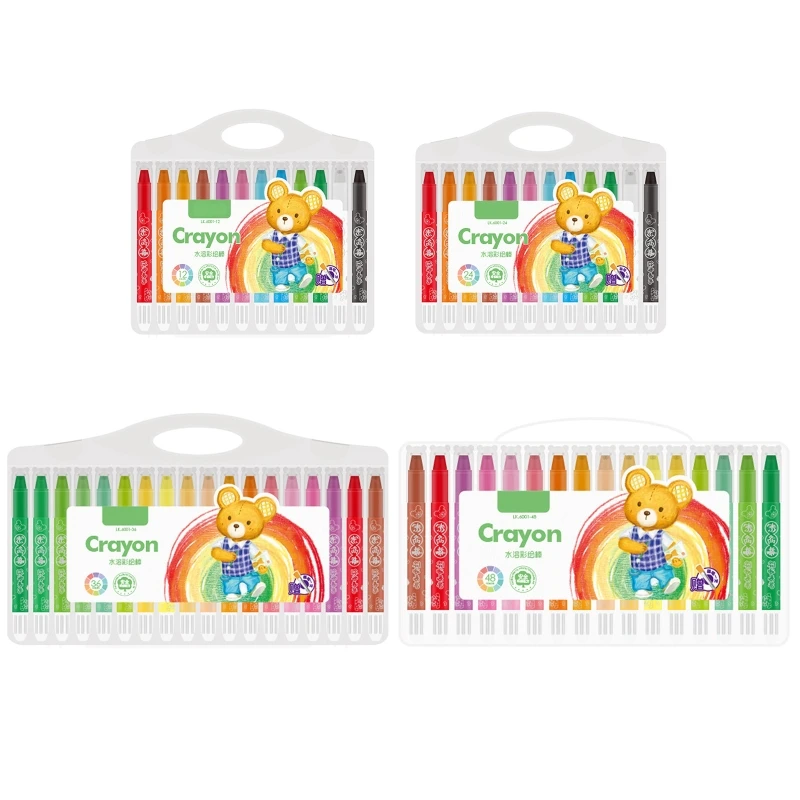 

H05B 12/24/36/48 Colors Crayon 1 Set Non Toxic Water-soluble Crayon for Kids Erasable