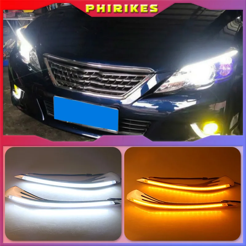 

Светодиодные дневные ходовые огни DRL с желтым сигналом поворота для Toyota Reiz Mark X 2010-2013