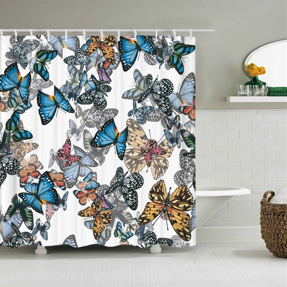 

Modern Rainbow Stripes Shower Curtain Decor Waterproof Polyester Eco-Friendly Shower Curtains Bathroom decoration