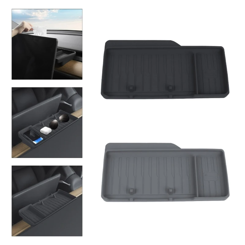 

Lightweight Silicone Storage Box Organizers ETC Storage Case Car Accessories Streamlines Your Driving for ModelY/3