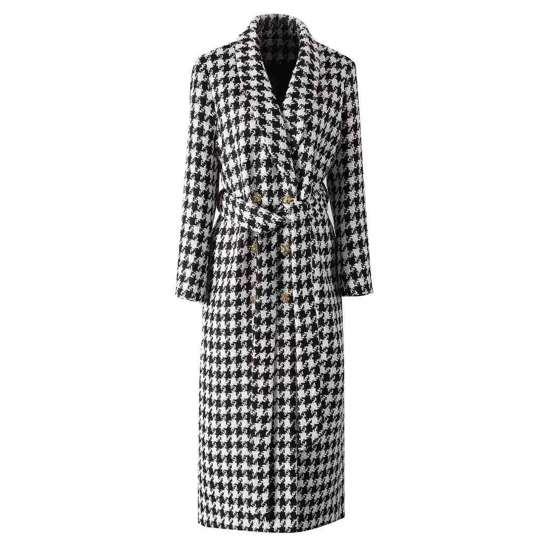 SEQINYY элегантное длинное пальто осень-зима новый модный дизайн женский подиум High