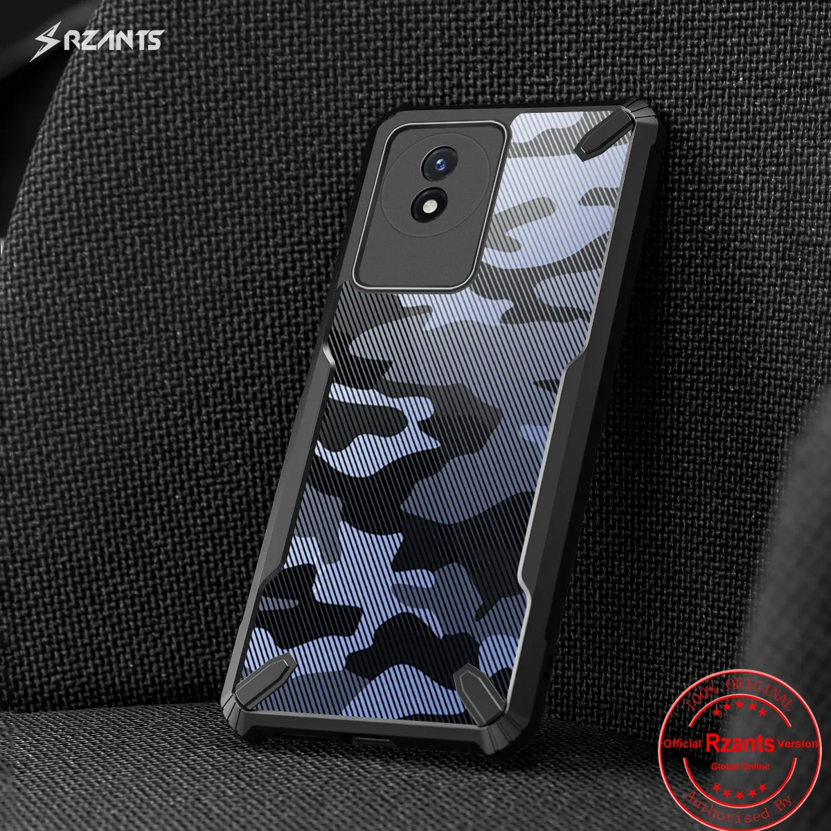 

Rzants For VIVO Y02 4G Half Clear Case [Camouflage Military Bull] Thin Strong Protection Phone Casing