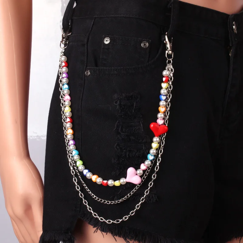 

Cute Heart Shape Lollipop/Mushroom Pendant Keychain For Women Vintage Harajuku Punk Cool Waist Pants Key Chain Trendy Jewelry
