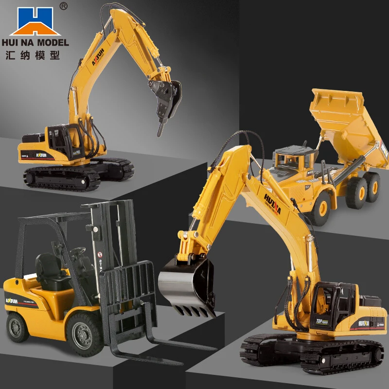 1:50 HUINA самосвал экскаватор колесный погрузчик литая металлическая Модель