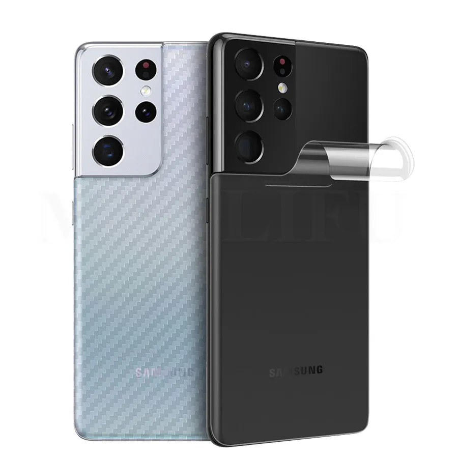 5Pcs/lot 3D Back Carbon Fiber Screen Protector For Samsung Galaxy Note 20 Ultra S22 S23 Plus A72 A52s A71 A51 Cover Guard Film