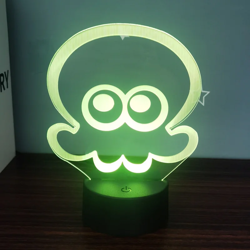 Splatoons 3 фигурка игры ночник мультяшный кальмар 3D светодиодные лампы кавайная