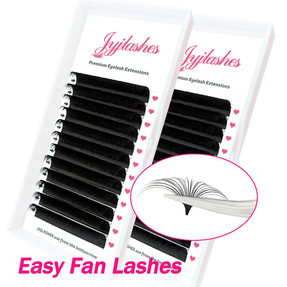 Ресницы JYJLASHES матовые черные легкие веер ресницы мегаобъём автоматическое