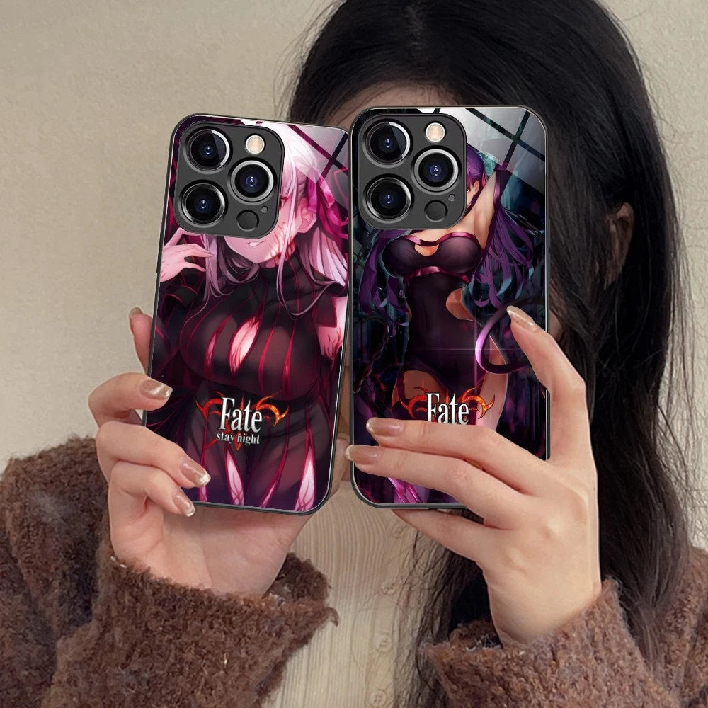 Fate Night Sakura Matou Cell Phone Case for iPhone 15 14 13 12 11 X XR XS 8 Pro Max Plus Mini PC Glass Cover Shell