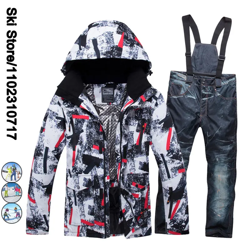 

Ski Suit Men Women Snow Suits Winter Warm Thicken Waterproof Windproof Skiing And Snowboarding Jackets Pants Brands SK058