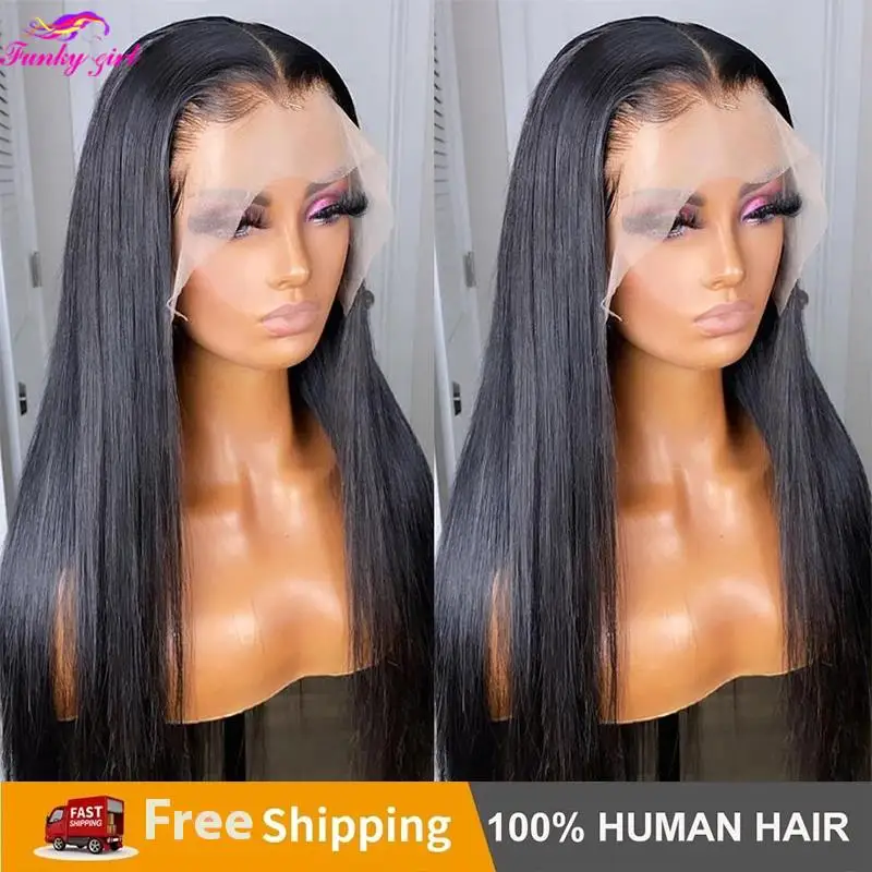 Brazilian Human Hair Lace Front Wigs Brazilian 100% Human Hair Wig Sale Straight 13x4/13x6 Lace Front Wigs Pre Plucked for Women