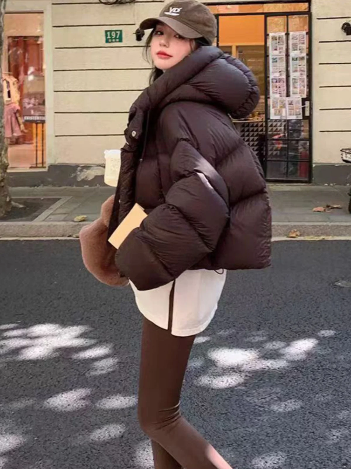 Зимний маленький короткий пуховик женский в стиле ретро американский Кэндалл