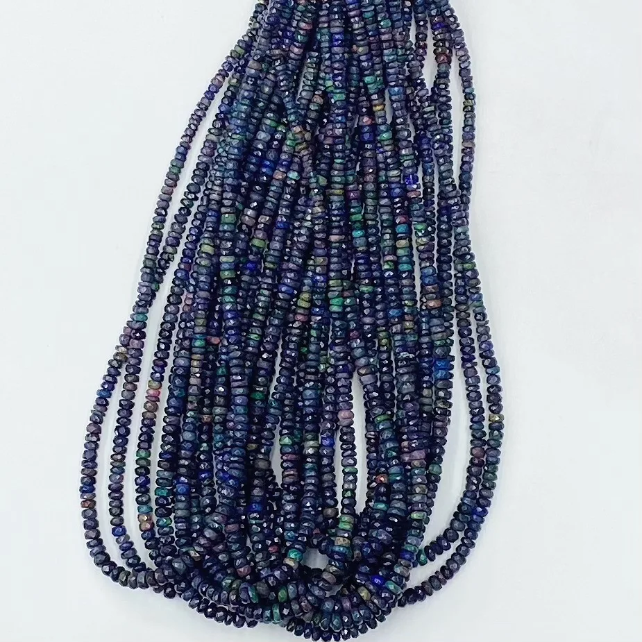 Натуральные импортные черные опаловые бусины с рюшами свободные для