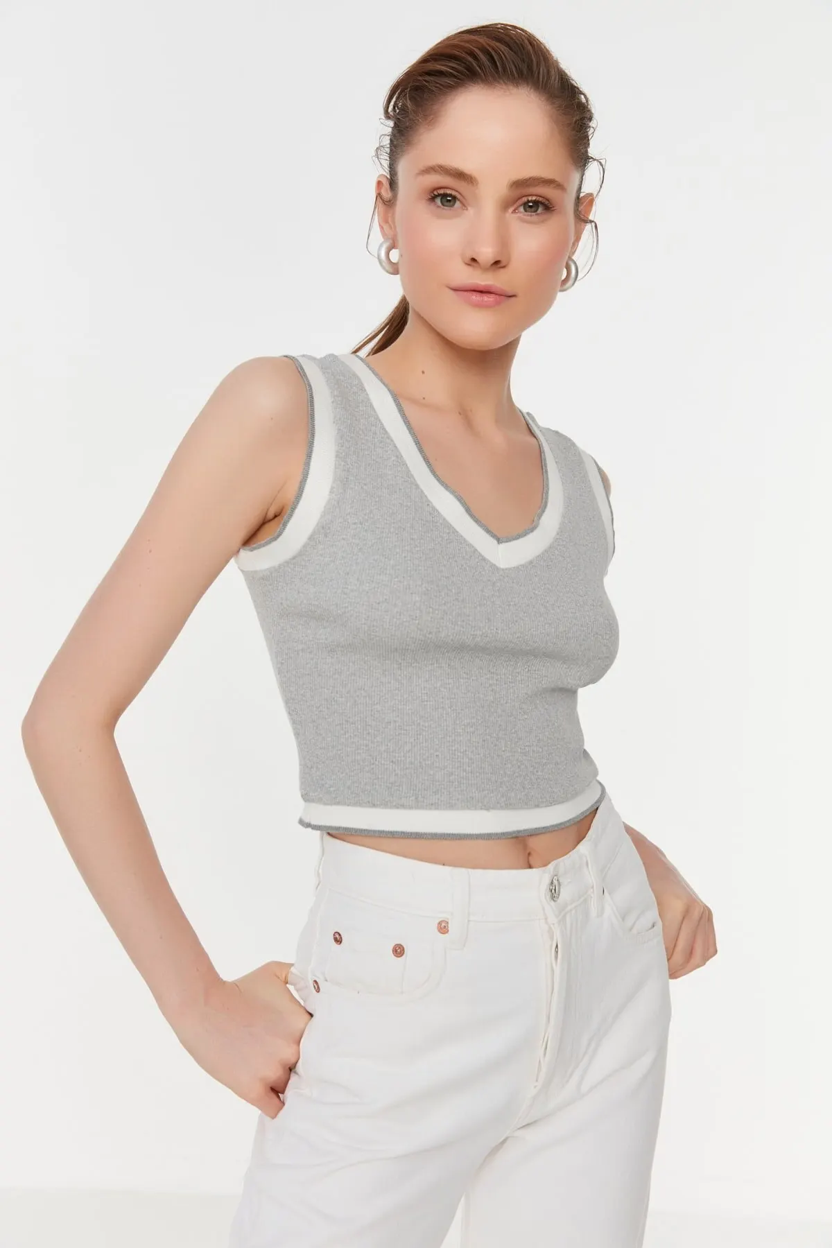 

Женский летний укороченный топ, блузка, серая укороченная блузка с принтом, популярный топ для девушек, Удлиненная рубашка