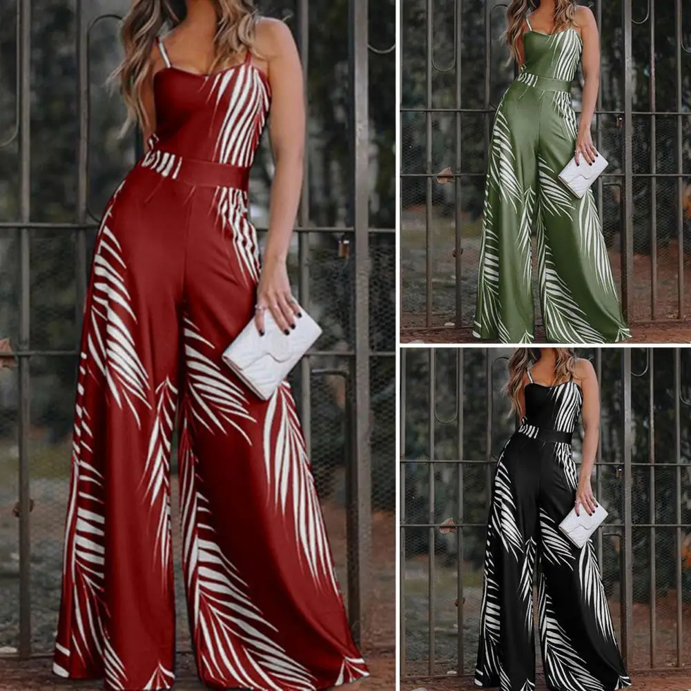 

Fashionable Sling Design Women Jumpsuit Suspenders Jumpsuit Quick Drying Breathable