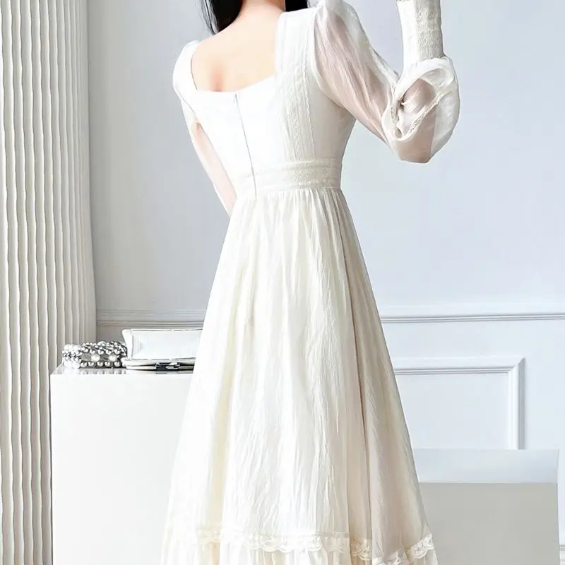 Женское длинное Бандажное платье элегантное модное с квадратным вырезом для