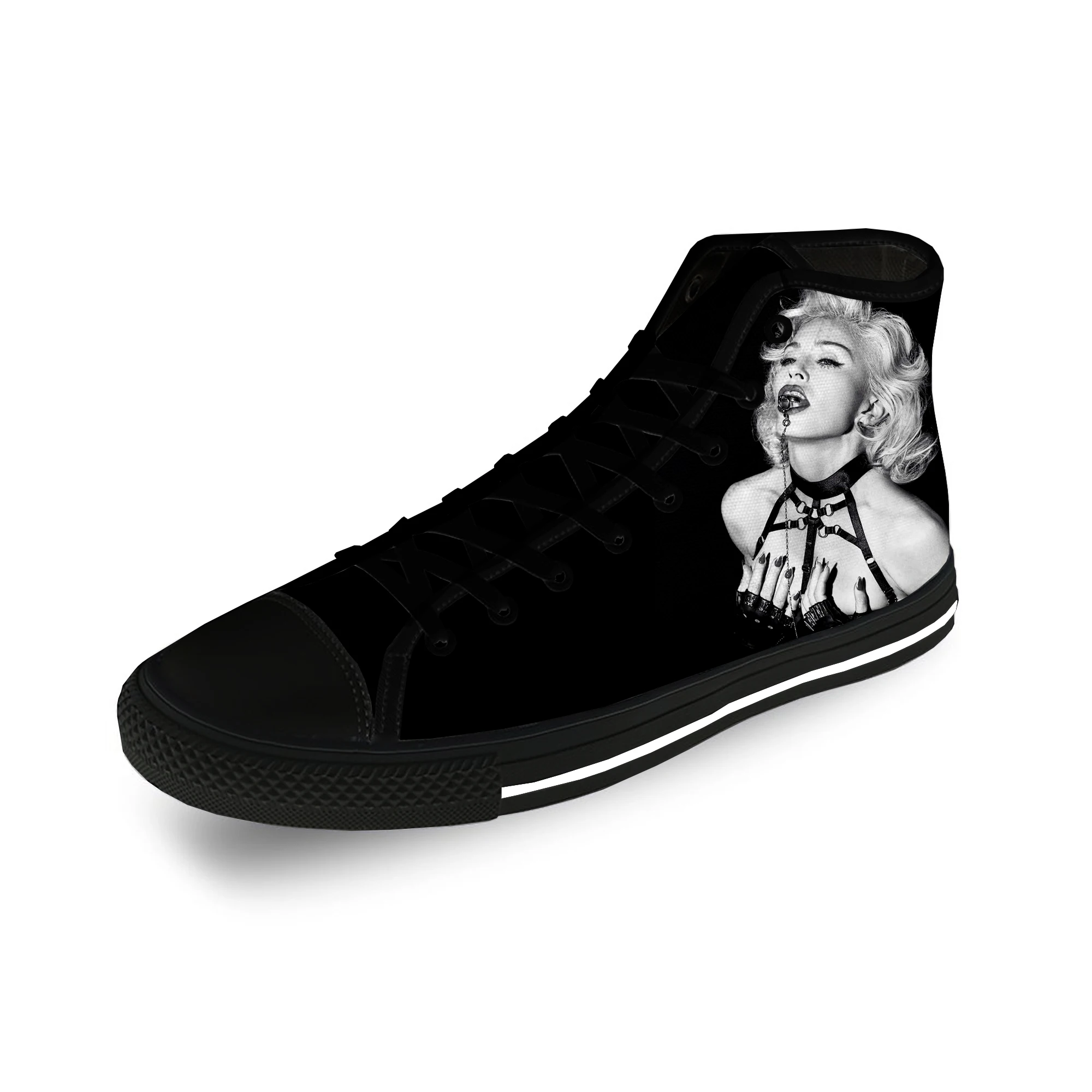 

Madonna Pop Singer Music Funny Casual Cloth Fashion 3D Print High Top Canvas Shoes Men Women Lightweight Breathable Sneakers