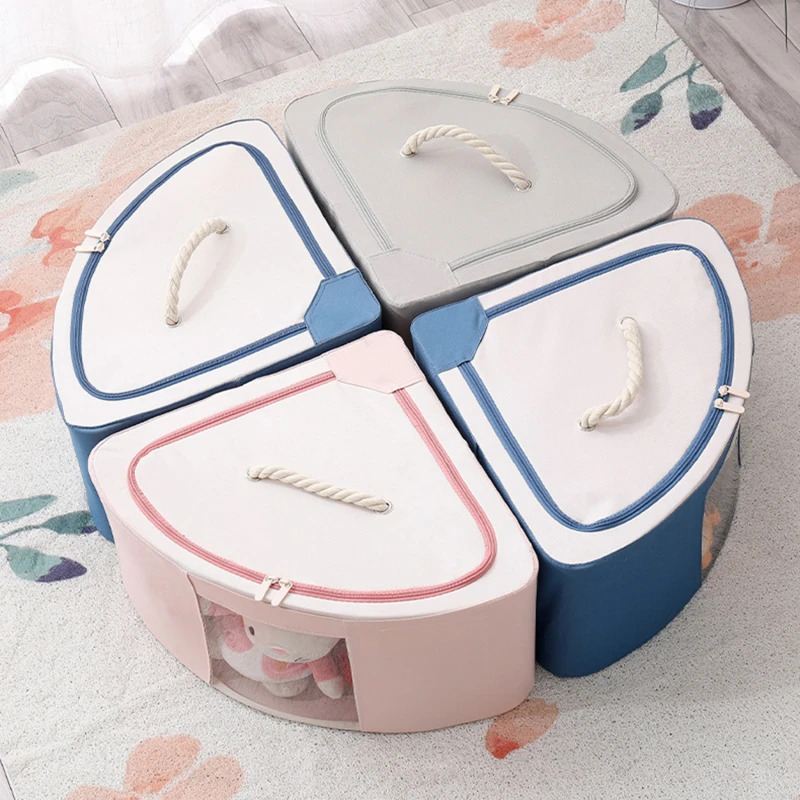 

Corner Clothes Organizer Storage Box with Handle Foldable Quilt Sundries Wardrobe Toy Container Bedroom Rangement Waterproof