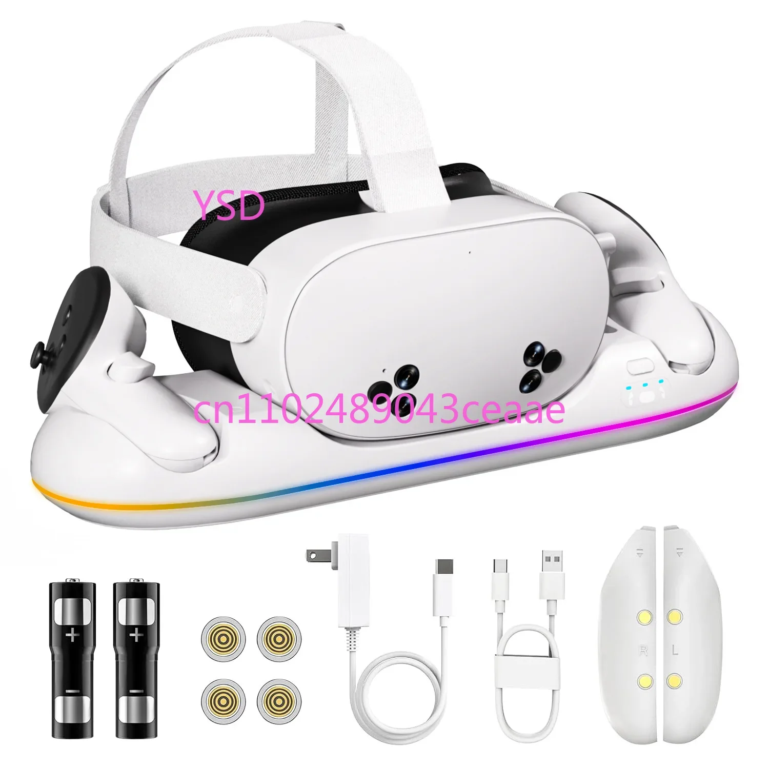 Фото Зарядная база для VR-аксессуаров Quest 3S, магнитная зарядная база для контроллеров. №3