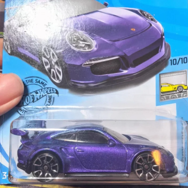 Фото Коллекционная модель Hot Wheels Porsche 911 GT3 RS, фиолетовый литой спортивный автомобиль, украшение для рабочего стола, хобби-модель для фанатов №3