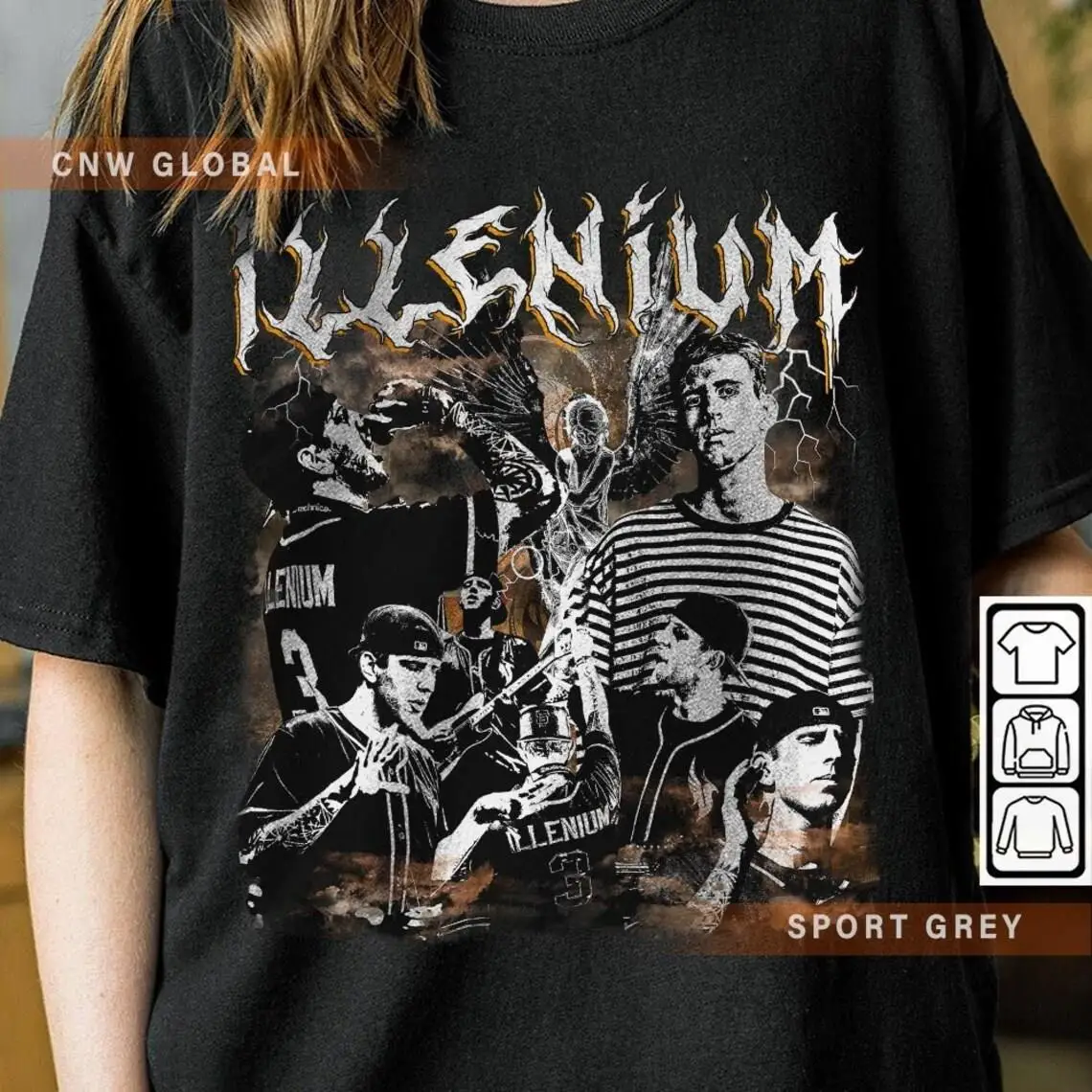 Музыкальная рубашка illселен DJ живой мир Тур 2023 Винтаж 90-е Y2K Хэллоуин стиль