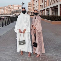 dubai qatar elegance with blet turkish long dresses abayas for women muslim modest kimono femme musulmane black wear