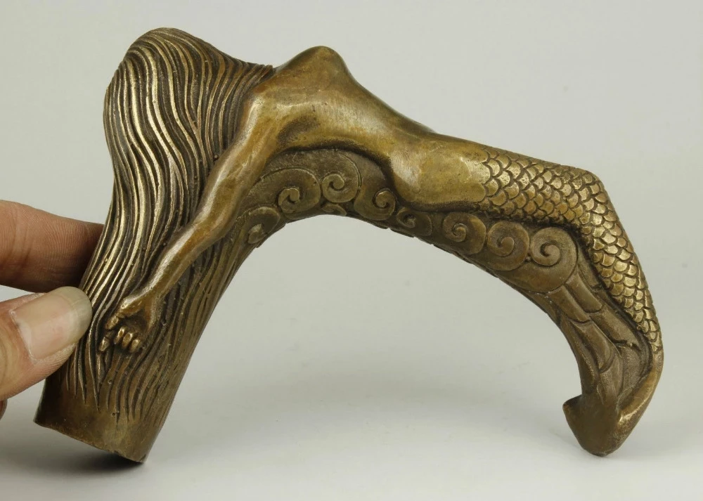 

Бронзовая статуя русалки, трость