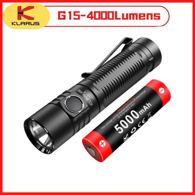 Высокомощный светодиодный фонарик KLARUS G15 XHP70.2 LED max 4000 люмен USB - Цена: 3963.54