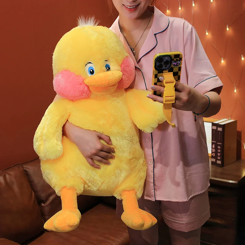 

Kawaii Hyaluronic Acid Rhubarb Duck Plush Animal Stuffed Toy Doll Pillow Fabric Comfortable Soft PP Cotton Filled Home Decor Gif