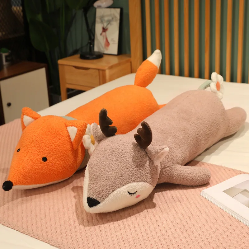 

65/100/130CM Short Hair Long Animal Pillow Cute Stuffed High Quality Soft Plush Sleeping Backrest Gift For Old People