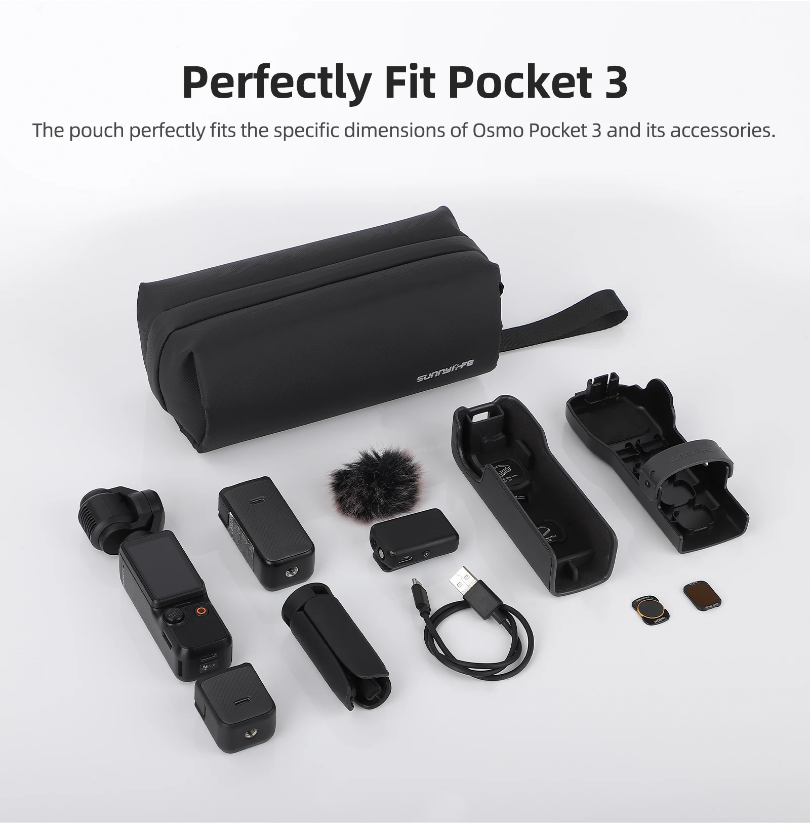 Фото Универсальная мягкая сумка для хранения DJI Osmo Pocket 4 3/Action 5Pro/Action4, чехол для переноски спортивной камеры Insta360 X5 4/Go3S №2