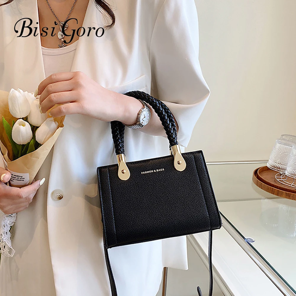 

Сумка на плечо Bisi Goro Женская квадратная, саквояж кросс-боди из мягкой кожи, однотонный мессенджер в ретро стиле, белая, 2023