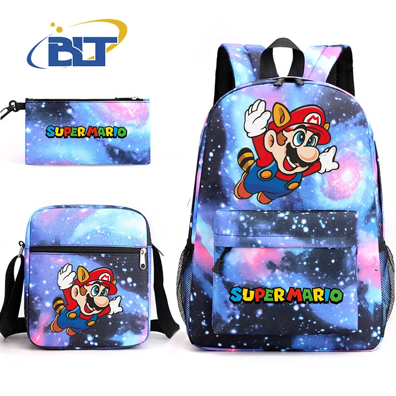 MINISO школьный рюкзак с принтом Марио детский сумка на плечо пенал набор из 3