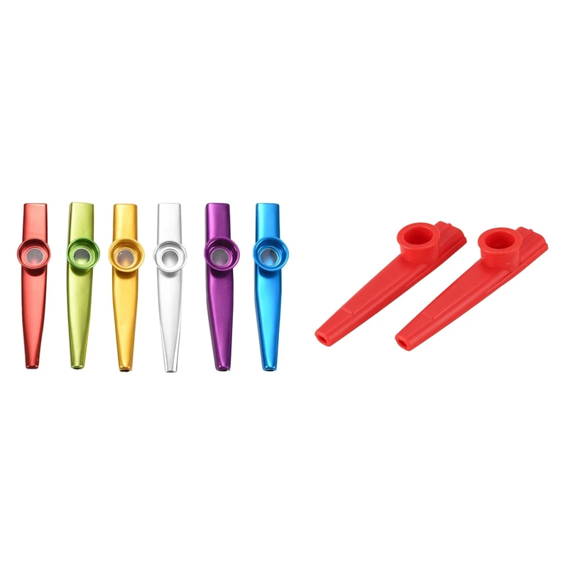

Set Of 6 Colors Metal Kazoo Musical Instruments Good Companion & 2X Kids Toys Kazoo Plastic Red Color