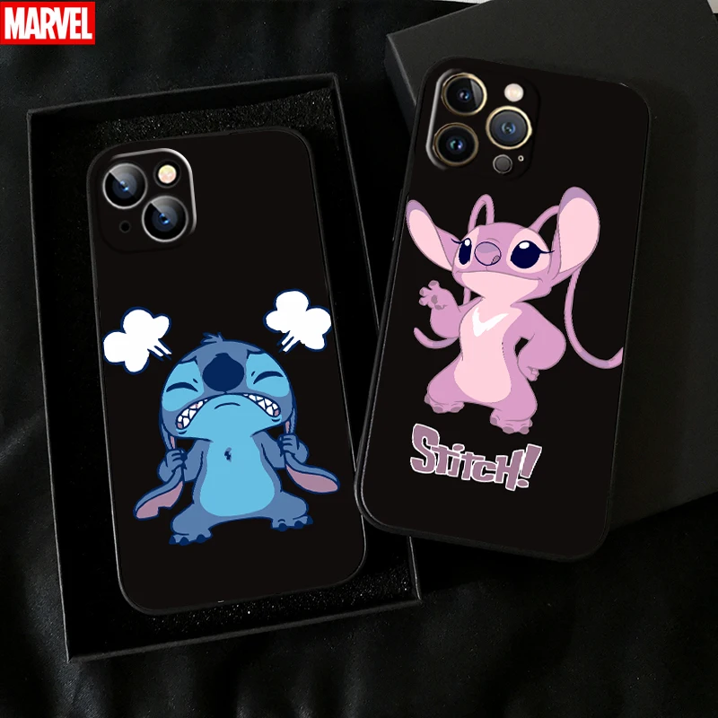 

Cartoon Lilo Stitch For Apple iPhone 11 12 13 Pro Max 12 13 Mini X XR XS Max SE 6 6S 7 8 Plus Phone Case Funda Liquid Silicon