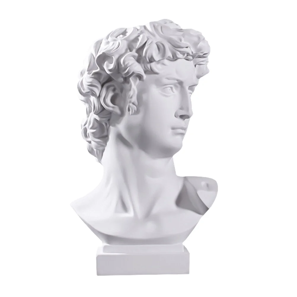 

Head Vase Flower Planter Statue Greek Resin Pot David Bust Sculpture Face Dark Figurine Room Decor Academia Holderbrush