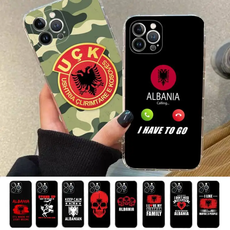 

Albania Albanians National flag Phone Case Silicone Soft for iphone 14 13 12 11 Pro Mini XS MAX 8 7 6 Plus X XS XR Cover