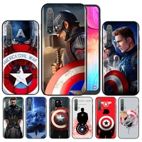 marvel captain america phone case for oppo reno 7 6 5 4 3 se z f pro plus 4g 5g black silicone tpu cover