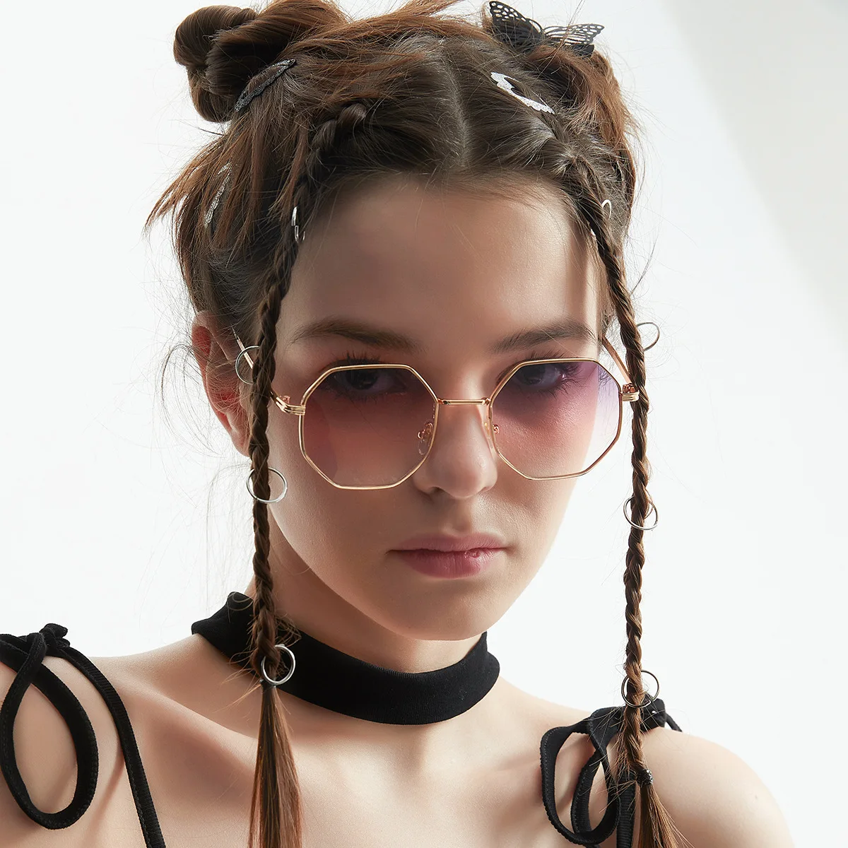 

new fashion metal frame polygon sunglasses women men luxury brand designer 2022 foreign trade high quality oculos de sol uv400