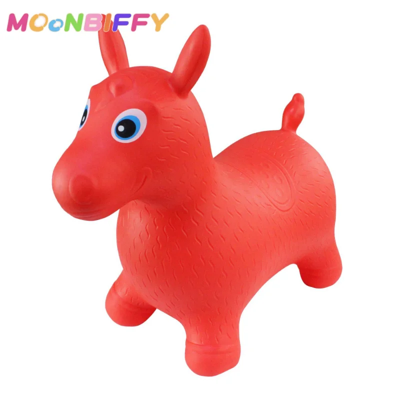 Horse Riding Toy For Kids Bouncy Inflatable Jumping Bouncing Animal Toys Rubber Horse Thickened Bouncer