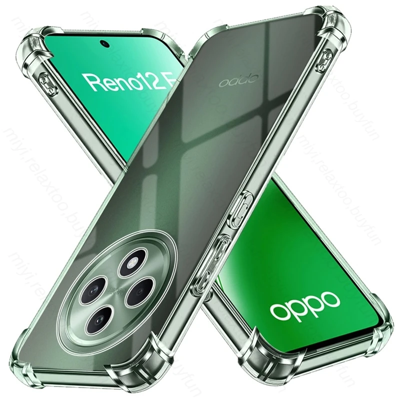 Противоударный прозрачный силиконовый чехол для Oppo Reno12 F 4G 5G мягкий из ТПУ