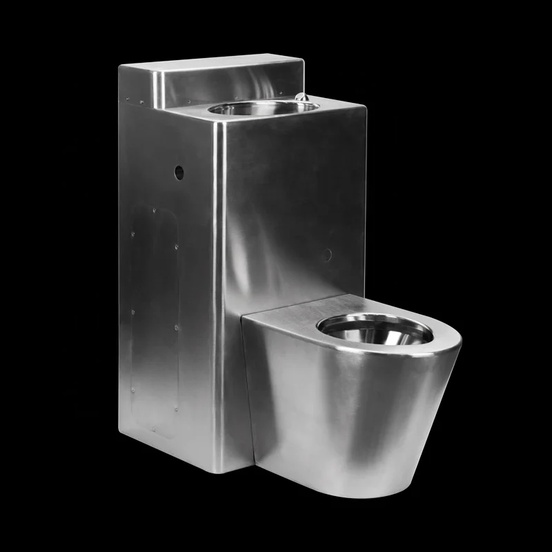 

Western style toilet stainless steel three in one prison combination toilet