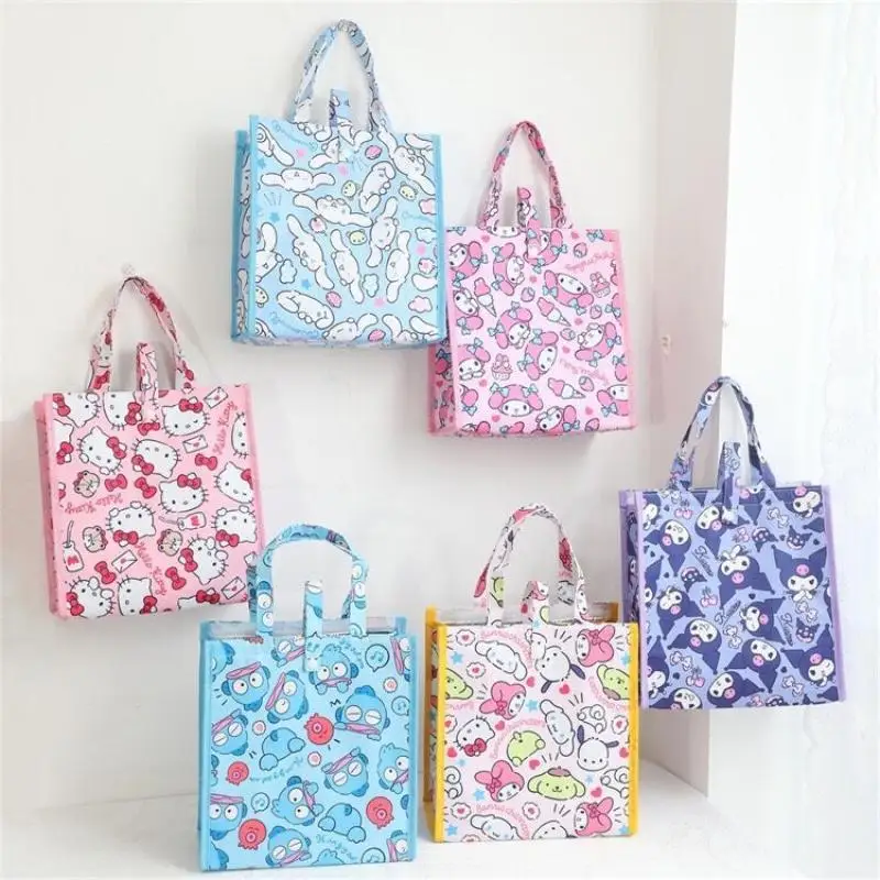 Новинка милая дизайнерская сумка для ланча Kuromi My Melody Cinnamoroll Hangyodon складная