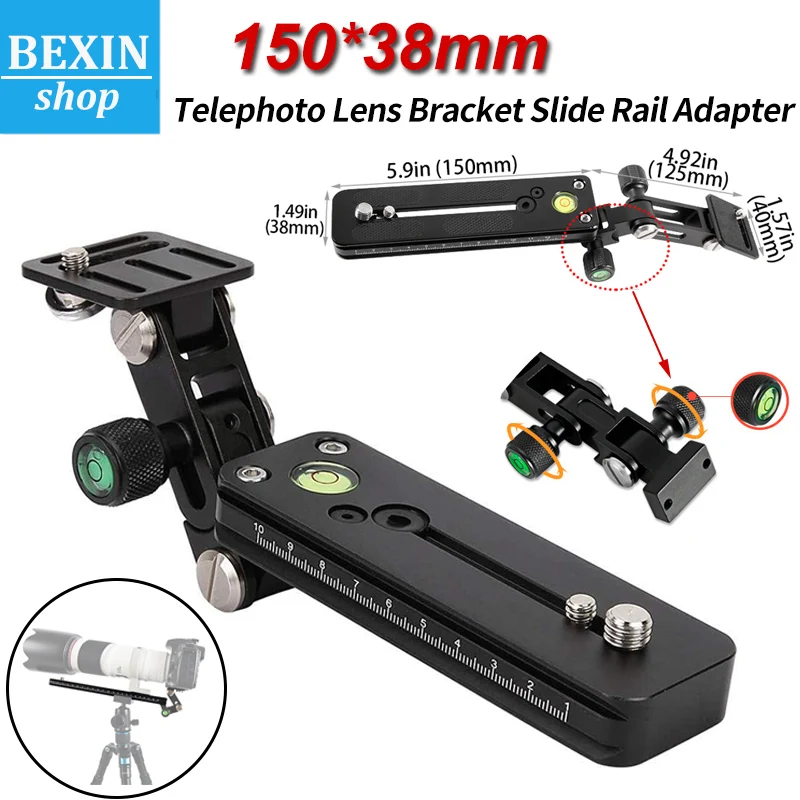 

Long RRS ARCA SWISS camera tripod Quick Release Plate telephoto Lens Bracket support holder for Long Nodal Slide Rail Adapter