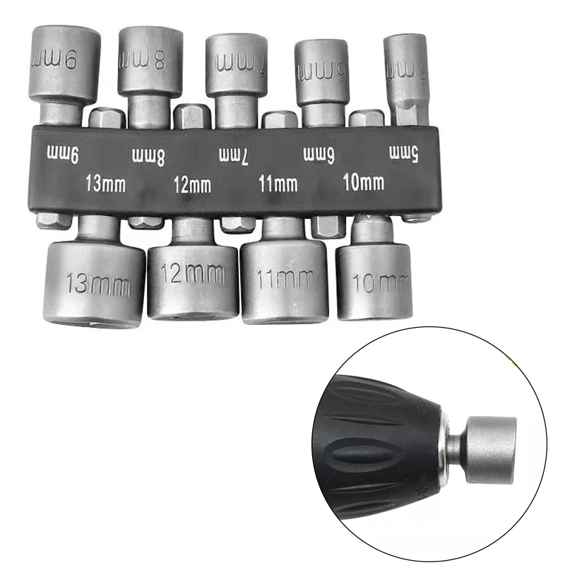 

9pcs/set 5mm-13mm Hex SocketS Sleeve Nozzles Nut Driver Set Screwdriver Set Schroevendraaier Set Bits Sets Professional Tools