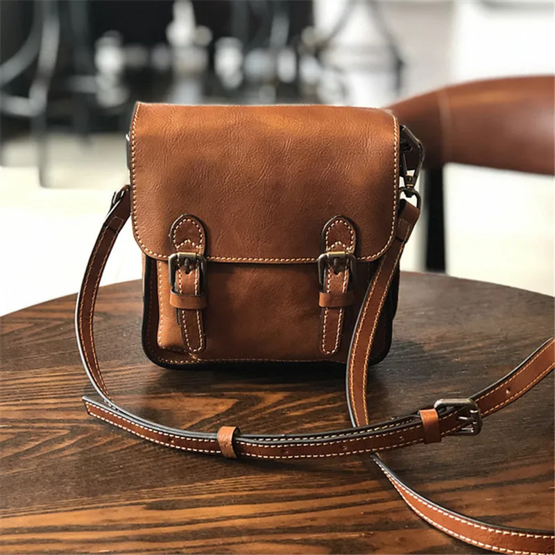 Retro fashion luxury natural genuine leather ladies mini Cambridge bag outdoor daily work college style shoulder messenger bag