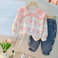 lzh new children clothing set 2022 autumn kids clothes girls casual long sleeve 2pcs outfits for baby girl clothes 1 4 years old
