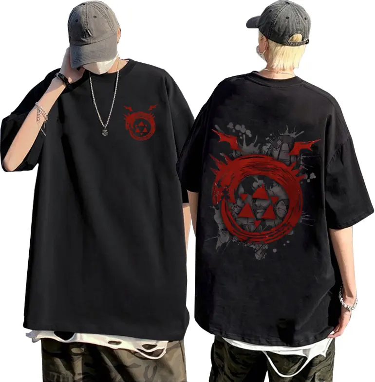 

Japanese Anime Fullmetal Alchemist Homunculus Graphic Print T-shirt Men's Manga Vintage Oversized T Shirts Men's Harajuku Tshirt