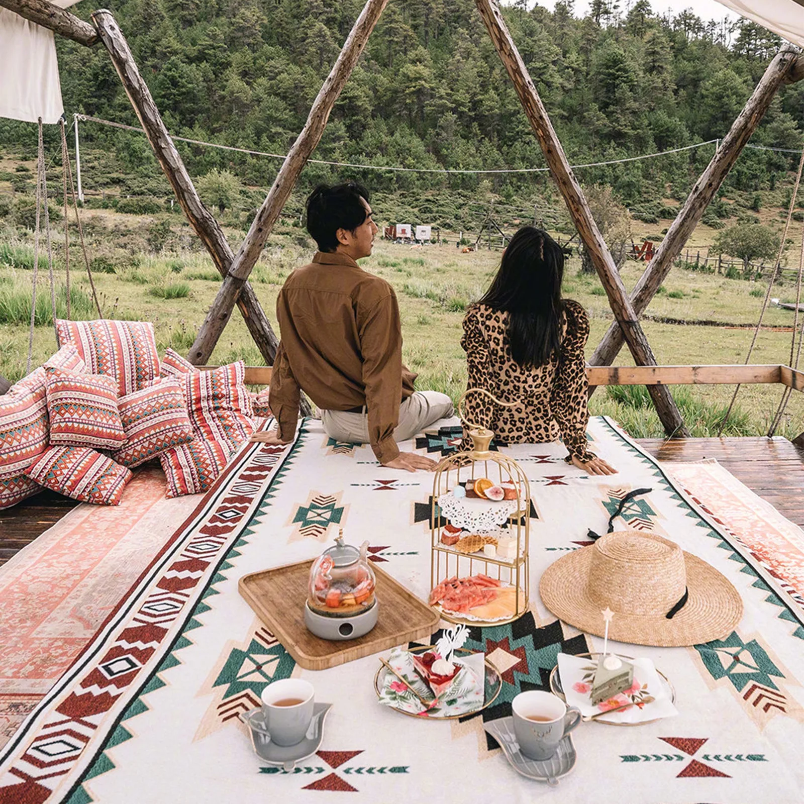 

Nordic Bohemian Sofa Blankets Plaid Retro Ethnic Bedroom Bed Cover Cloth Sofa Towel Cushion Non-Slip Dustproof Rug deken