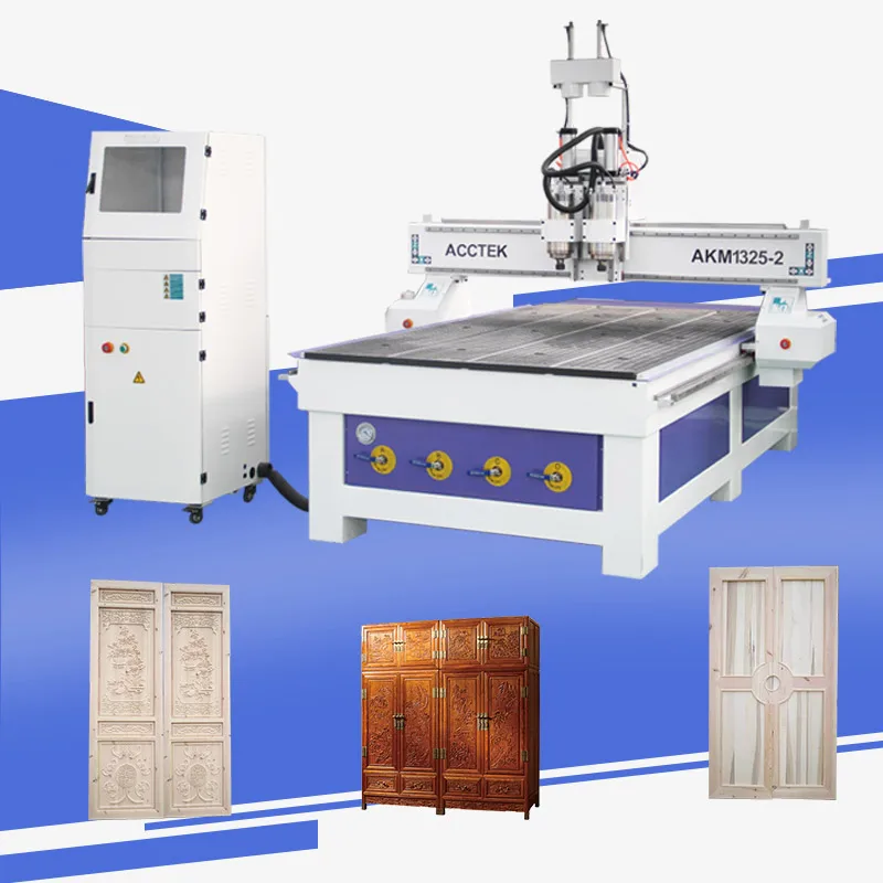 

Hot Selling CNC Aluminum Milling Machine Two Heads 1325 CNC Router with Low Price